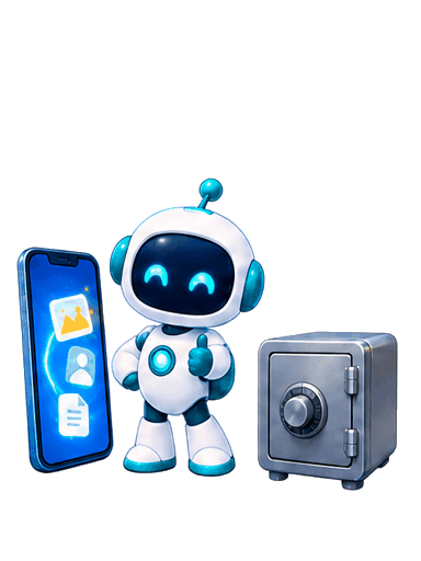 CELBKP: un robot guarda los archivos del celular en una caja fuerte